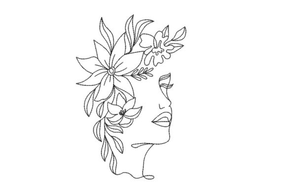 Face with Flowers: A Tender Embroidery Design for Meaningful Gifts