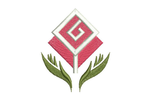 Geometric Rose: A Seasonal Embroidery Standout