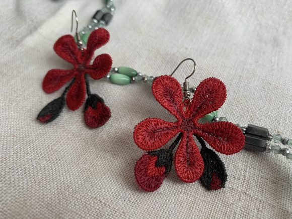 Geranium Earrings: A Delicate, Dimensional Statement for Boutique Sweatshirts
